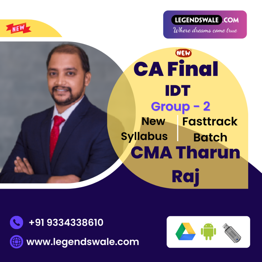 Ca Final New Syllabus Indirect Tax Idt Fasttrack Batch By Cma Tharun