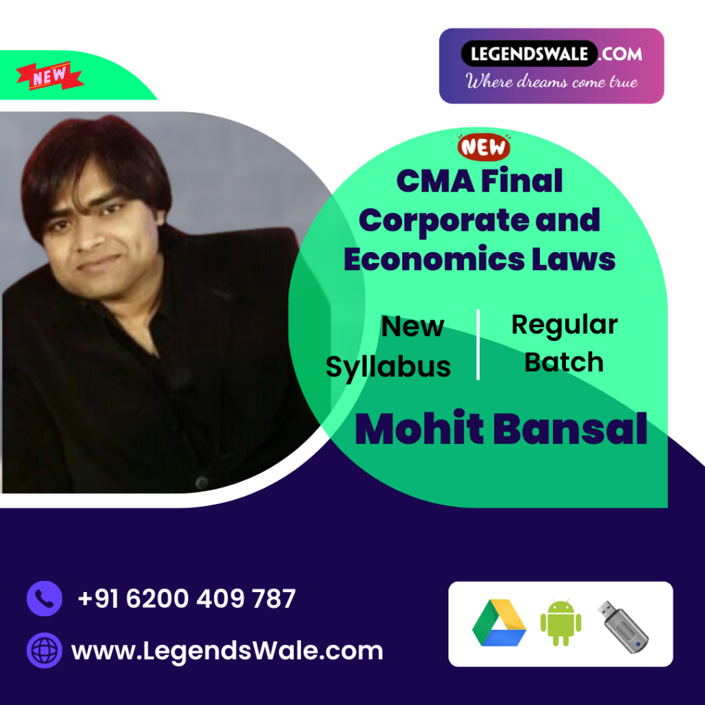 CMA Final Corporate and Economics Laws Regular New Syllabus By Prof ...