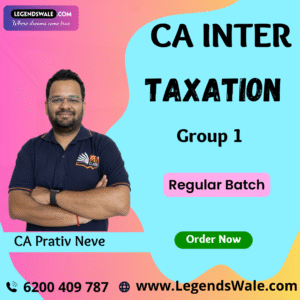 CA Inter Taxation Regular Batch By CA Pratik Neve