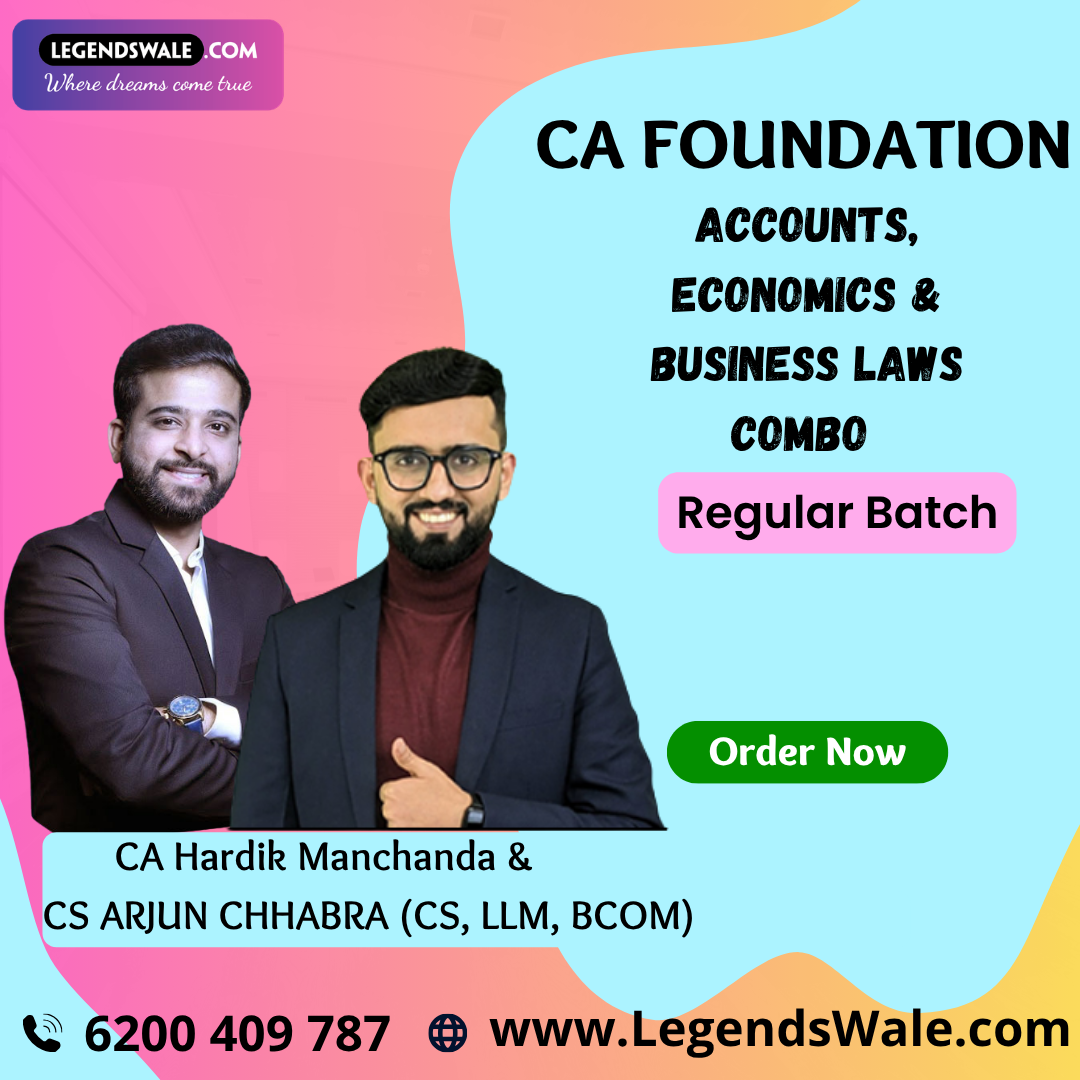 CA Foundation Accounts, Economics & Business Laws Combo (Regular Batch) For Sep 26 | Jan 27 | May 27