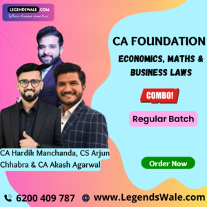 CA Foundation Regular Batch Economics, Maths & Business Laws Combo By CA Hardik Manchanda, CS Arjun Chhabra & CA Akash Agarwal