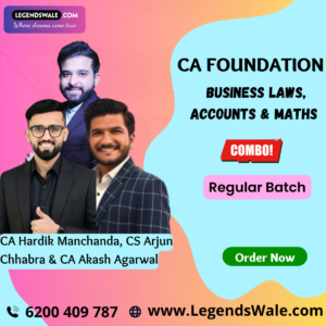 CA Foundation Regular Batch Business Laws, Accounts & Maths Combo By CA Hardik Manchanda, CS Arjun Chhabra & CA Akash Agarwal