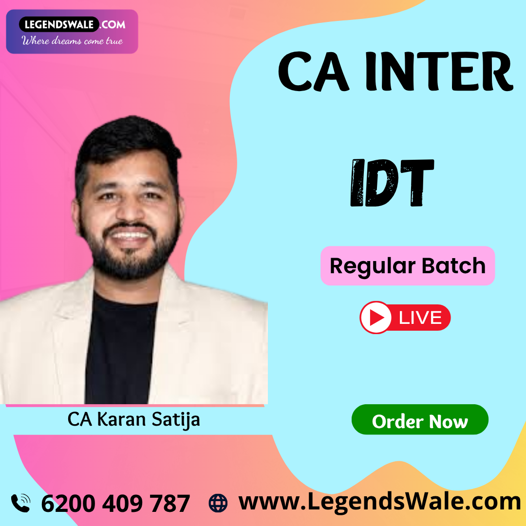 CA Inter New Syllabus Indirect Tax Regular Live Batch By CA Karan Satija