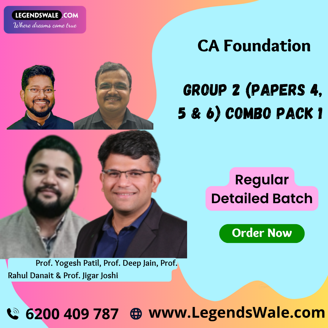 CA Inter Group 2 (Papers 4, 5 & 6) Combo Pack 1 By Prof. Yogesh Patil, Prof. Deep Jain, Prof. Rahul Danait & Prof. Jigar Joshi