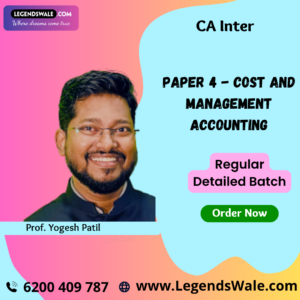 CA Inter Cost and Management Accounting (Paper 4) Full Course By Prof. Yogesh Patil