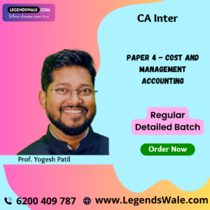 CA Inter Cost and Management Accounting (Paper 4) Fast Track Course By Prof. Yogesh Patil